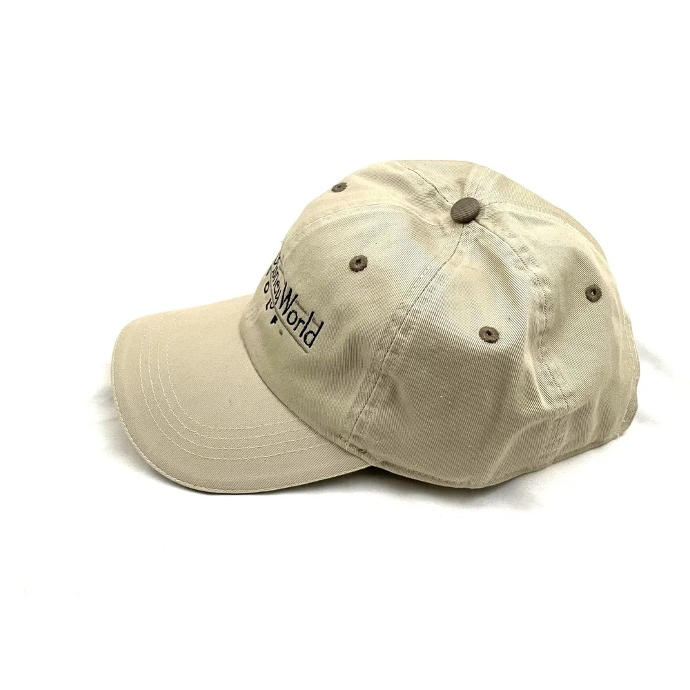 Vintage Walt Disney World Ahead Golf Hat Cap Beige NWOT